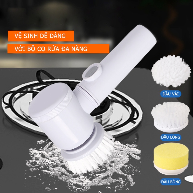 Máy cọ rửa điện đa năng Magic Brush Pin 1500mA, bàn chải điện vệ sinh nhà tắm, nhà bếp tiện dụng MKS056
