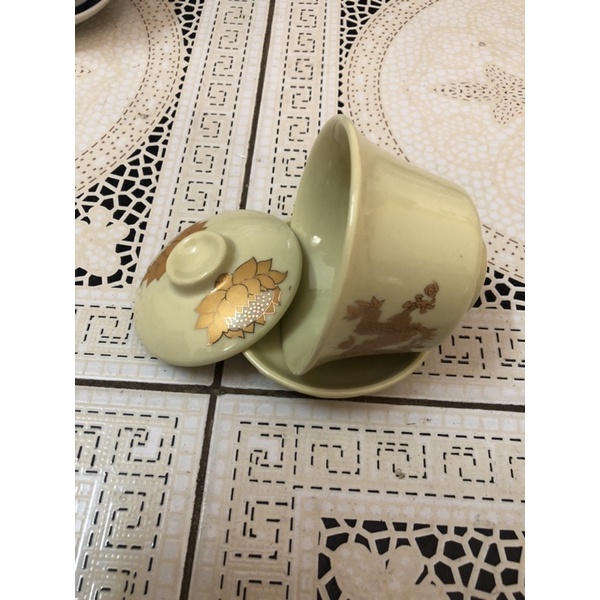 Bát Sâm  thờ men lam vàng vẽ rồng phượng