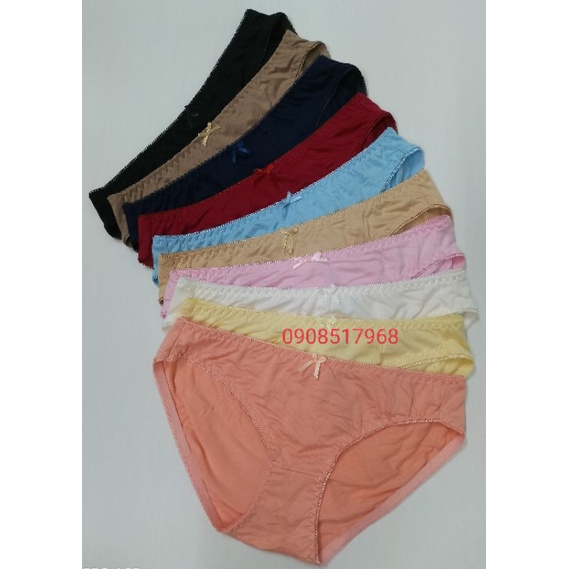 Combo 10 Quần lót nữ cotton trơn mềm mịn, co giãn tốt, quần lót học sinh, sinh viên