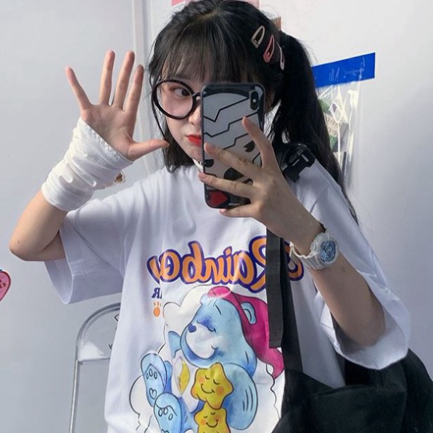 ÁO THUN, ÁO PHÔNG TAY LỠ UNISEX FORM RỘNG OVERSIZE NELLY ANIME M711 KL SHOP DIEULINHSHOP