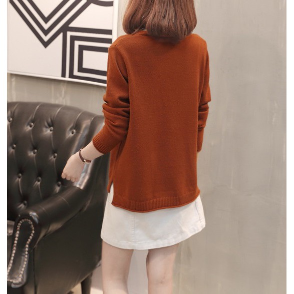 Áo cardigan len nữ xẻ tà 2 túi trước, áo khoác len cho mẹ cho bà ak15