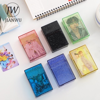 Hộp Đựng Thẻ Bài Thần Tượng/Giấy Note Màu Bạc Nhiều Màu Trong Suốt Tiện Dụng
