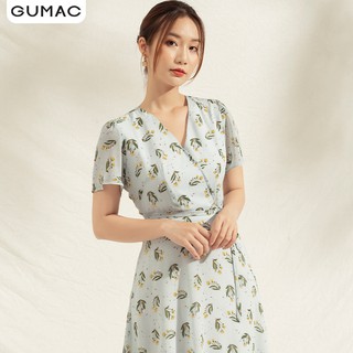 Đầm nữ họa tiết cổ V DA1107 GUMAC