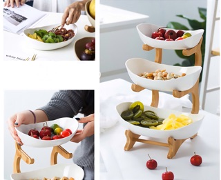 Khay đĩa 3 tầng sứ/ gốm