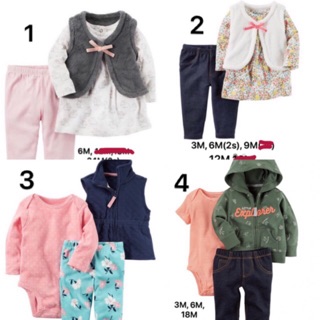Bộ bé gái carter 3 chi tiết 3-24m