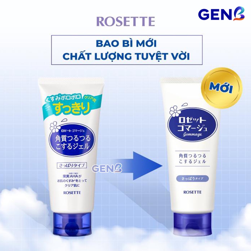 Tẩy Tế Bào Chết Da Mặt Rosette Peeling Gel NHẬT 120g Hồng Xanh - Gel Tẩy Da Chết Mặt Rosette CHÍNH HÃNG GENB