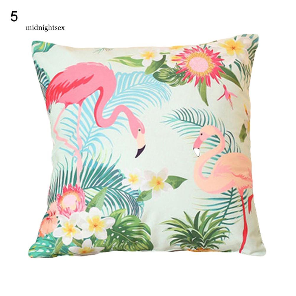Vỏ Gối In Hình Chim Hồng Hạc Mùa Hè Kích Thước 18 Inch