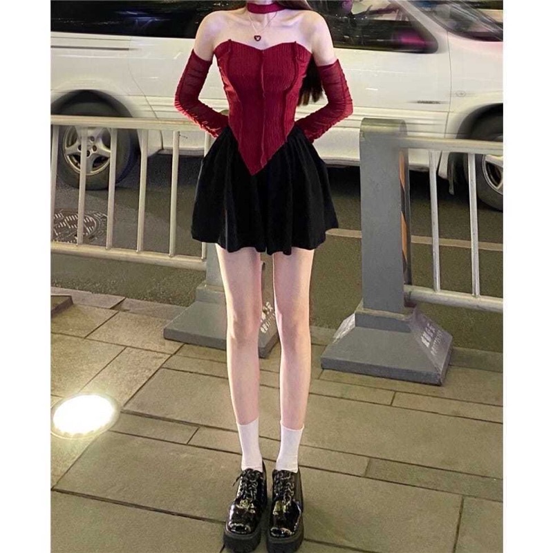 Áo váy xếp ly