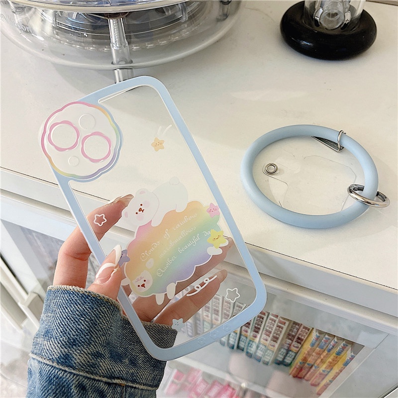 Ốp lưng iphone Ốp Điện Thoại Silicon Họa Tiết Hoa Xinh Xắn Kèm Dây Đeo Cho iPhone 13Promax iPhone14pro 78plus/X/XR// Promax/Mini Dinuo case