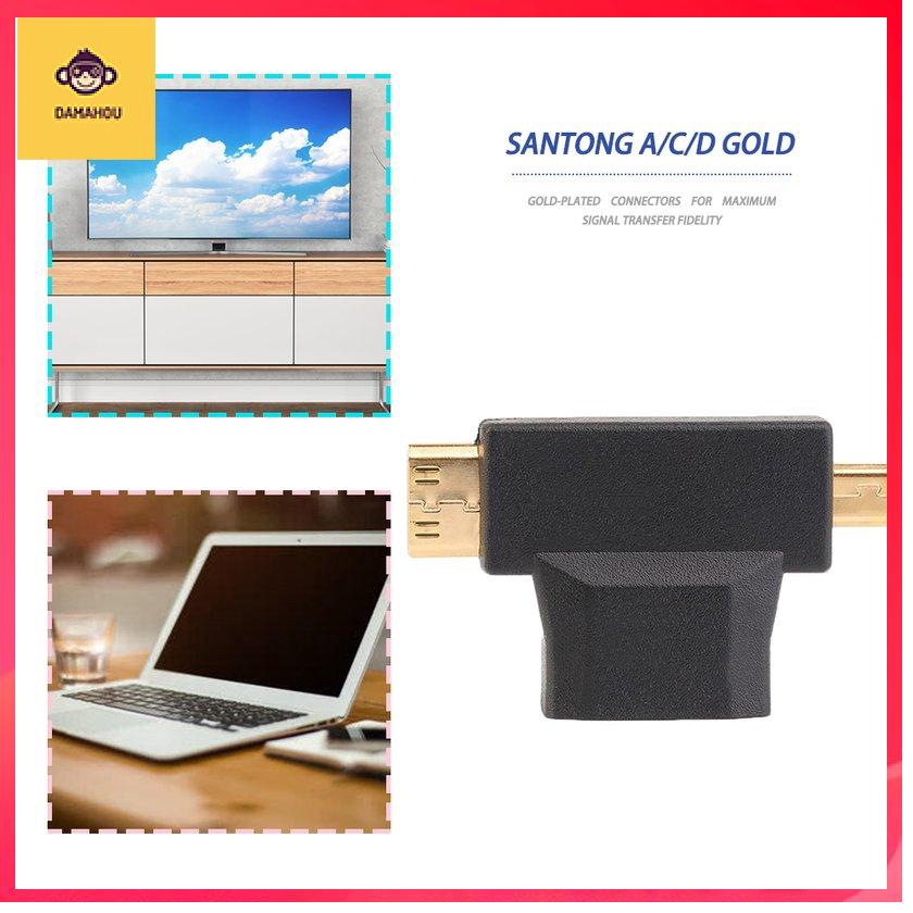 【Trong kho】HDMI đen loại A từ nữ sang nam Mini HDMI loại C + Bộ chuyển đổi micro Micro nam