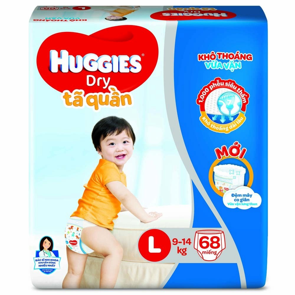 Tã quần Huggies size L 68 miếng (cho bé 9 - 14 kg)