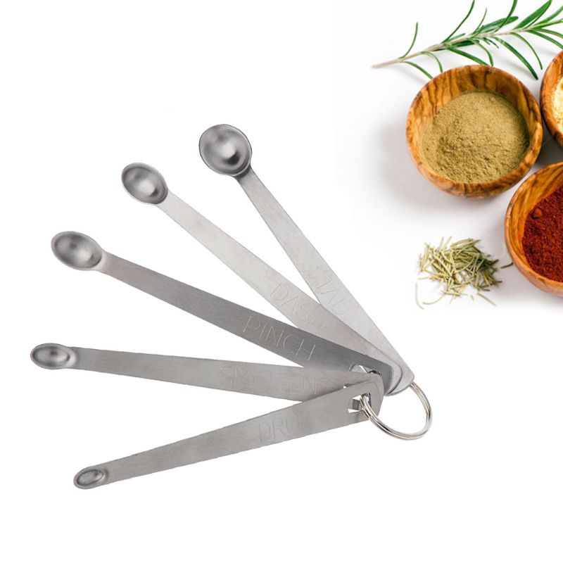Bộ 5 Muỗng Đo Lường Bằng Thép Không Gỉ Tiện Dụng Cho Nhà Bếp