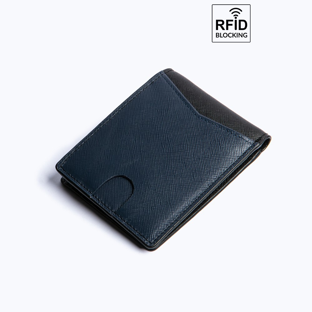 DA BÒ THẬT Ví da nam GK Store cầm tay trang bị RFID chống trộm đẳng cấp 8 ngăn nhỏ gọn RBMLW 007
