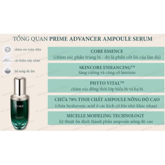 1 gói tinh chất chống lão hóa giảm nếp nhăn OHUI Prime Advancer Ampoule Serum 1ml