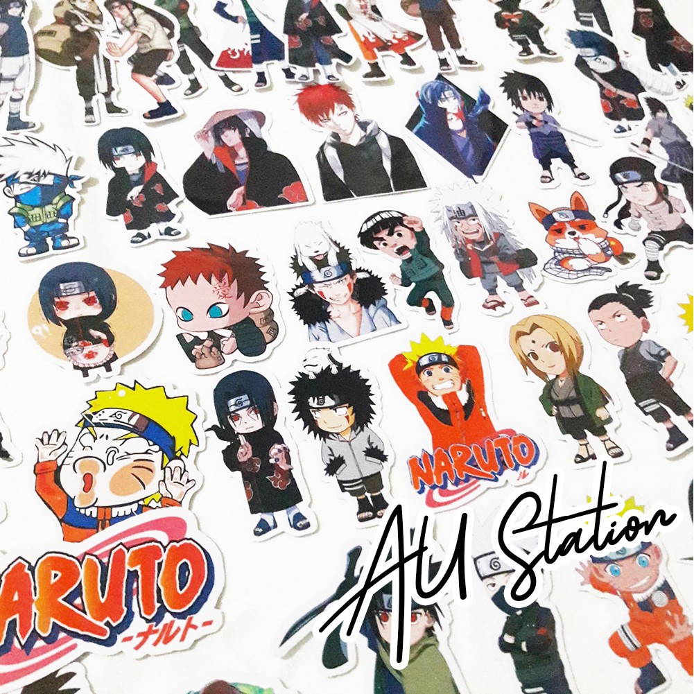 Decal Sticker NARUTO Nhựa PVC, không thấm nước, dán nón bảo hiểm, xe, laptop, Vali