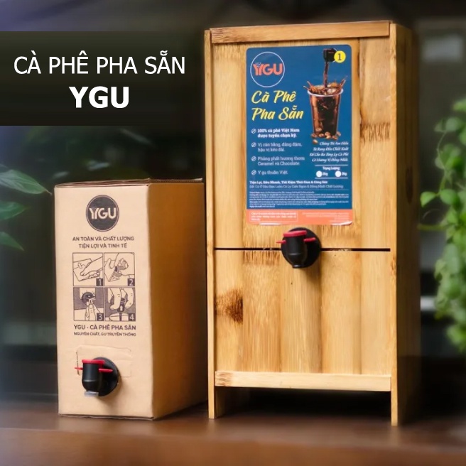 Cà phê uống liền pha sẵn YGU 3 lít nước cốt cà phê đặc, cafe đen không đường nguyên chất, pha đen Việt, đen đá, sữa đá