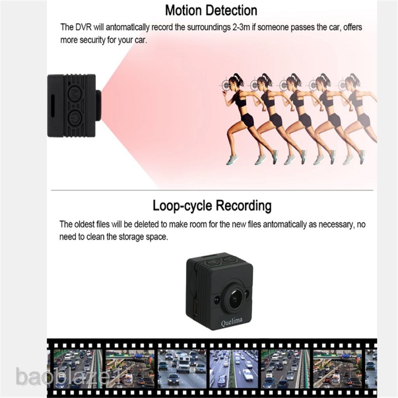 Bộ máy quay hành trình mini DVR DV SQ12 HD cho xe ô tô | BigBuy360 - bigbuy360.vn