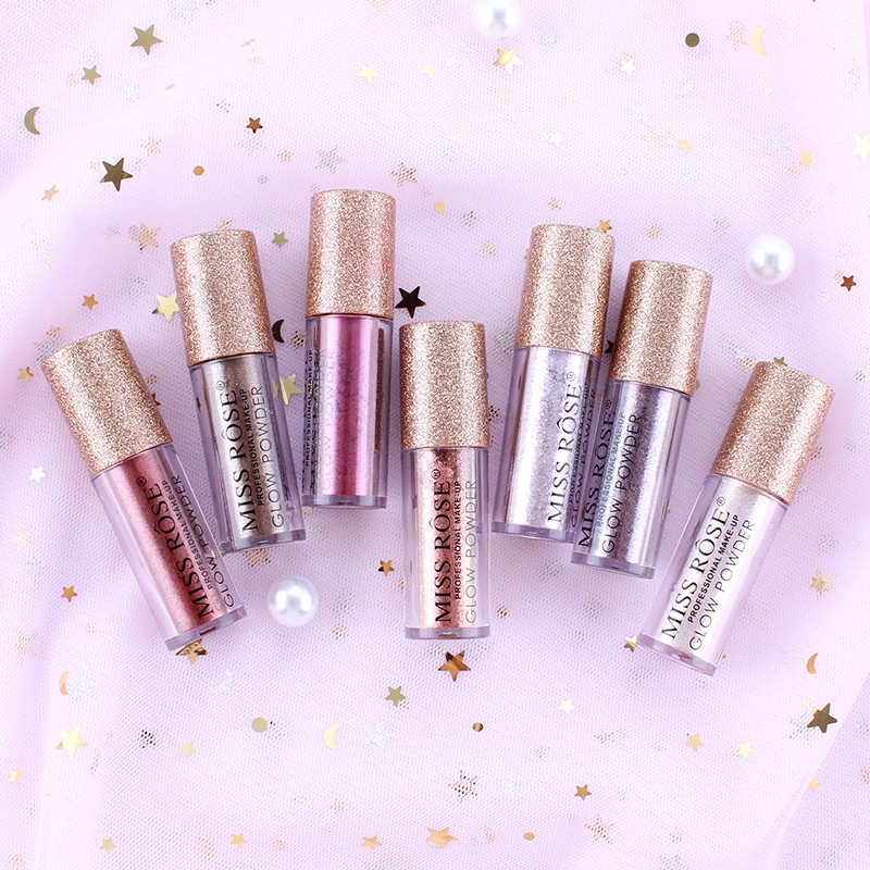 [Hàng mới về] Phấn trang điểm mắt MISS ROSE đầu con lăn màu đơn ánh ngọc trai lấp lánh dành cho người lười