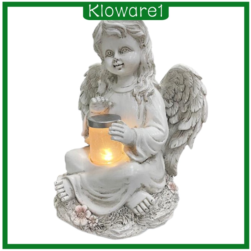 1 Đèn Năng Lượng Mặt Trời Hình Thiên Thần Dùng Trang Trí Sân Vườn