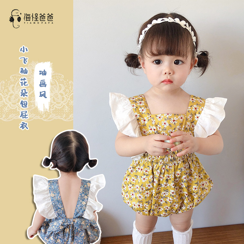 Áo liền quần in họa tiết thời trang đáng yêu cho bé gái