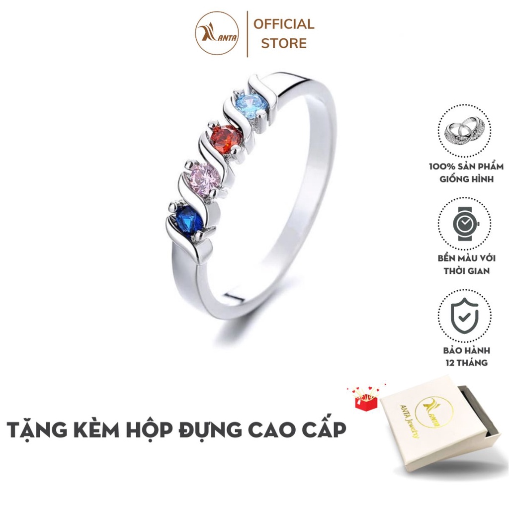 Nhẫn nữ khảm đá màu tinh sao sắc nét dành cho nữ ANTA Jewelry ATJ8036