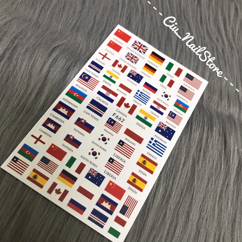 STICKER LÁ CỜ DÁN MÓNG