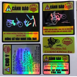 Tem cảnh báo 7 màu xe wave