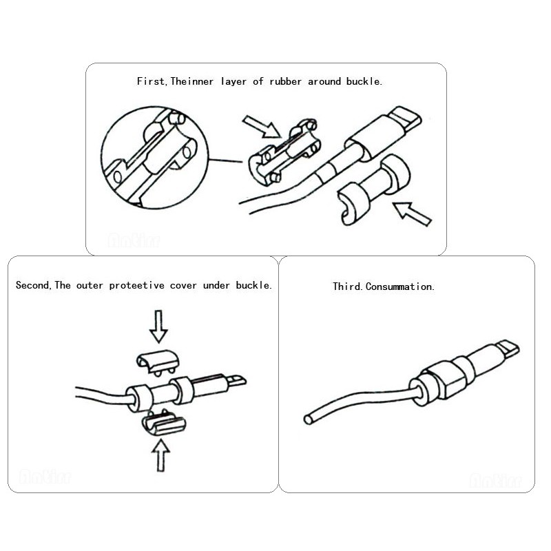 Set 3 Đầu Bọc Bảo Vệ Dây Cáp Sạc/ Truyền Dữ Liệu