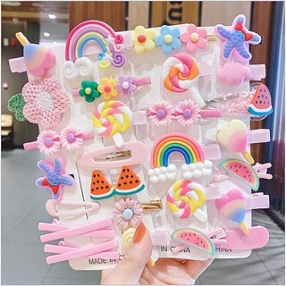 Set 14 kẹp tóc sắc màu cho bé gái