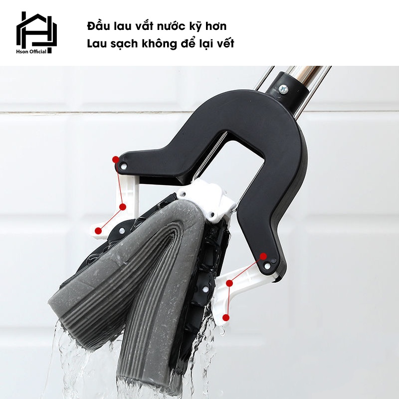 Cây lau nhà tự vắt siêu hút nước, chổi lau sàn mút vắt, cây lau nhà thông minh tiện dụng