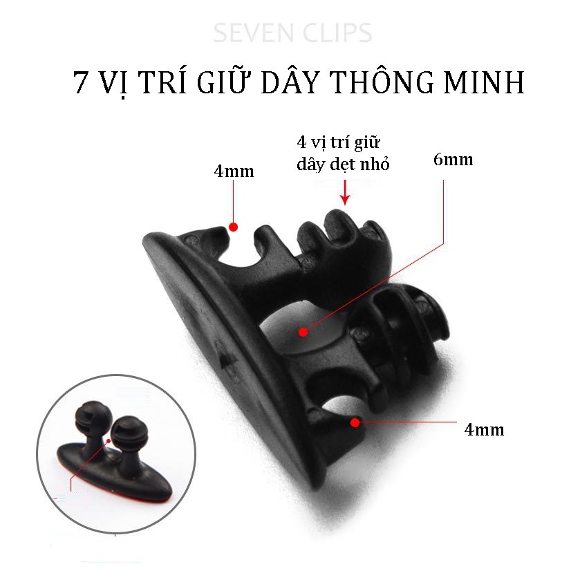 Combo 8 NÚT giữ dây sạc điện thoại dây điện đa năng trên ô tô văn phòng gia đình