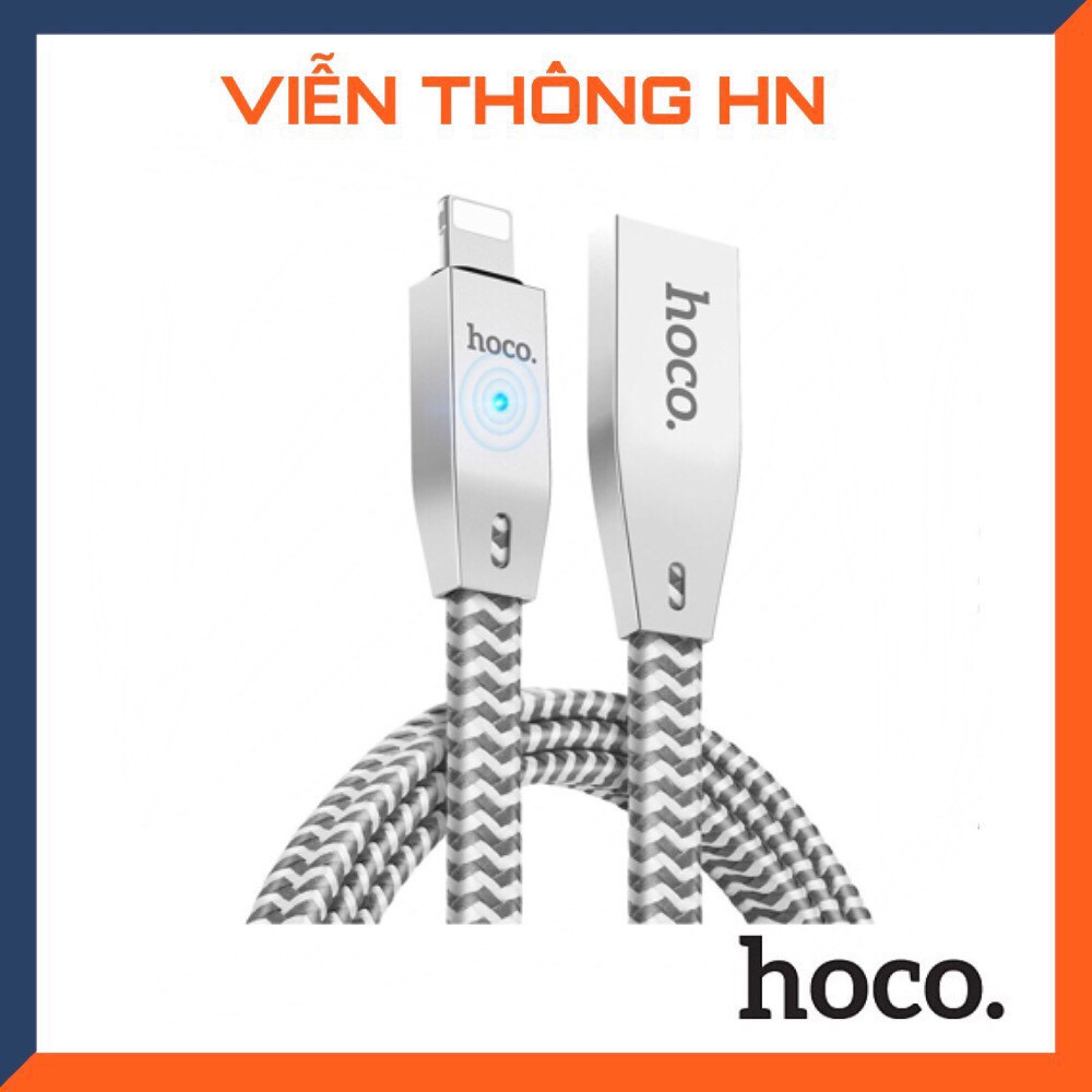 Dây sạc nhanh tự ngắt iphone Hoco u11 - cáp sạc kim loại chống rối chống đứt cho ip ipad - vienthonghn