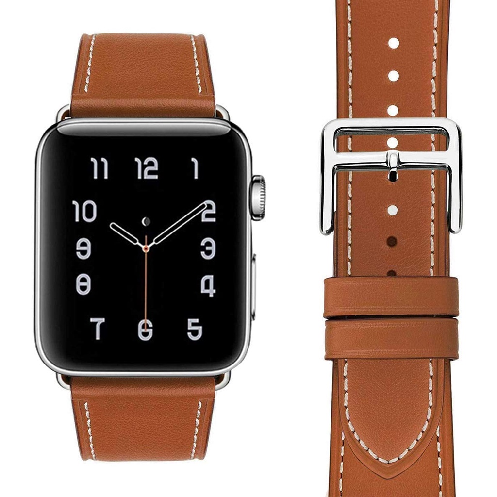 Dây Đeo Bằng Da Thay Thế Dành Cho Đồng Hồ Thông Minh Apple watch 44mm 40mm 45mm 41mm 38mm 42mm series 5 4 3 6 se 7