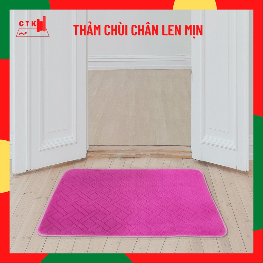 Thảm chùi chân cao cấp, thảm lau chân chống trượt nhà tắm siêu thấm len xốp mịn 80x50cm