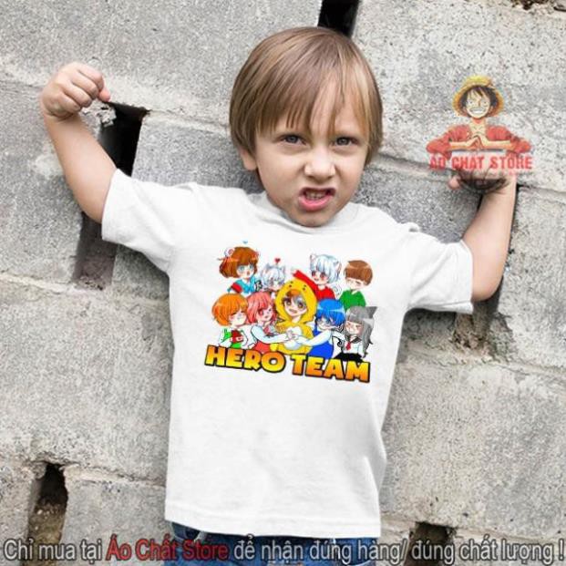 SIÊU HOT -  Áo thun Hero Team đầy đủ thành viên siêu cute | Áo trẻ em Hero Team cho bé trai | bé gái MC23  / sp bán chạy