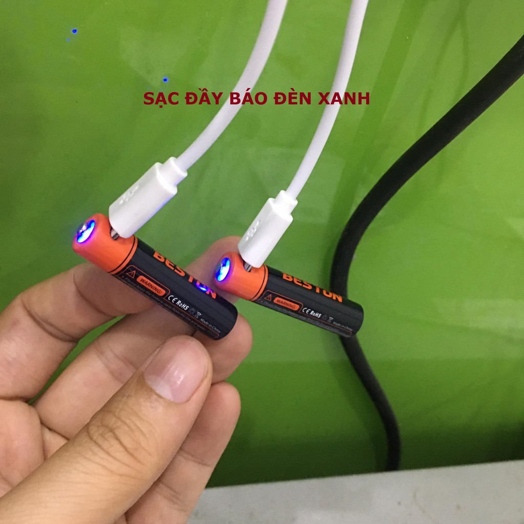 Vĩ 2 pin đũa sạc AAA Dung lượng cao Beston 1.5V sạc trực tiếp cổng micro USB trên pin