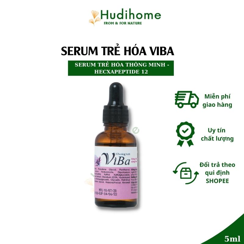 serum trẻ hóa viba - trẻ hóa thông minh dưỡng và làm sáng da, chống lão hóa, mờ thâm, mờ nếp nhăn 5ml– Hudihome