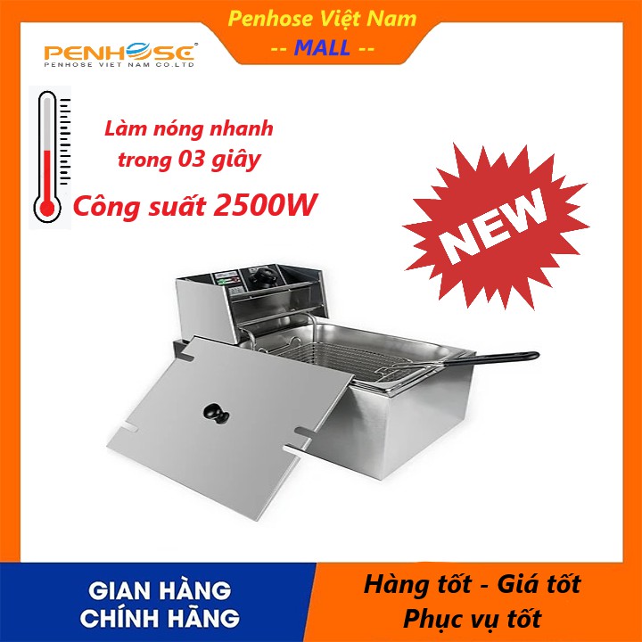 Bếp chiên nhúng điện công nghiệp chính hãng - Công suất 2500W - dung tích 6 lít (bảo hành 12 tháng)