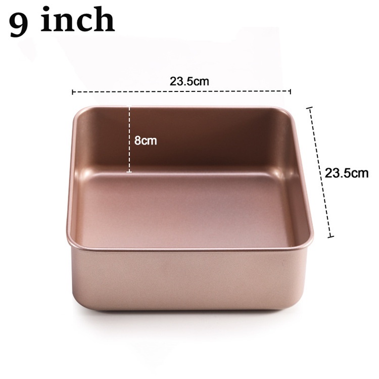 Khuôn vuông chống dính màu vàng 4 size