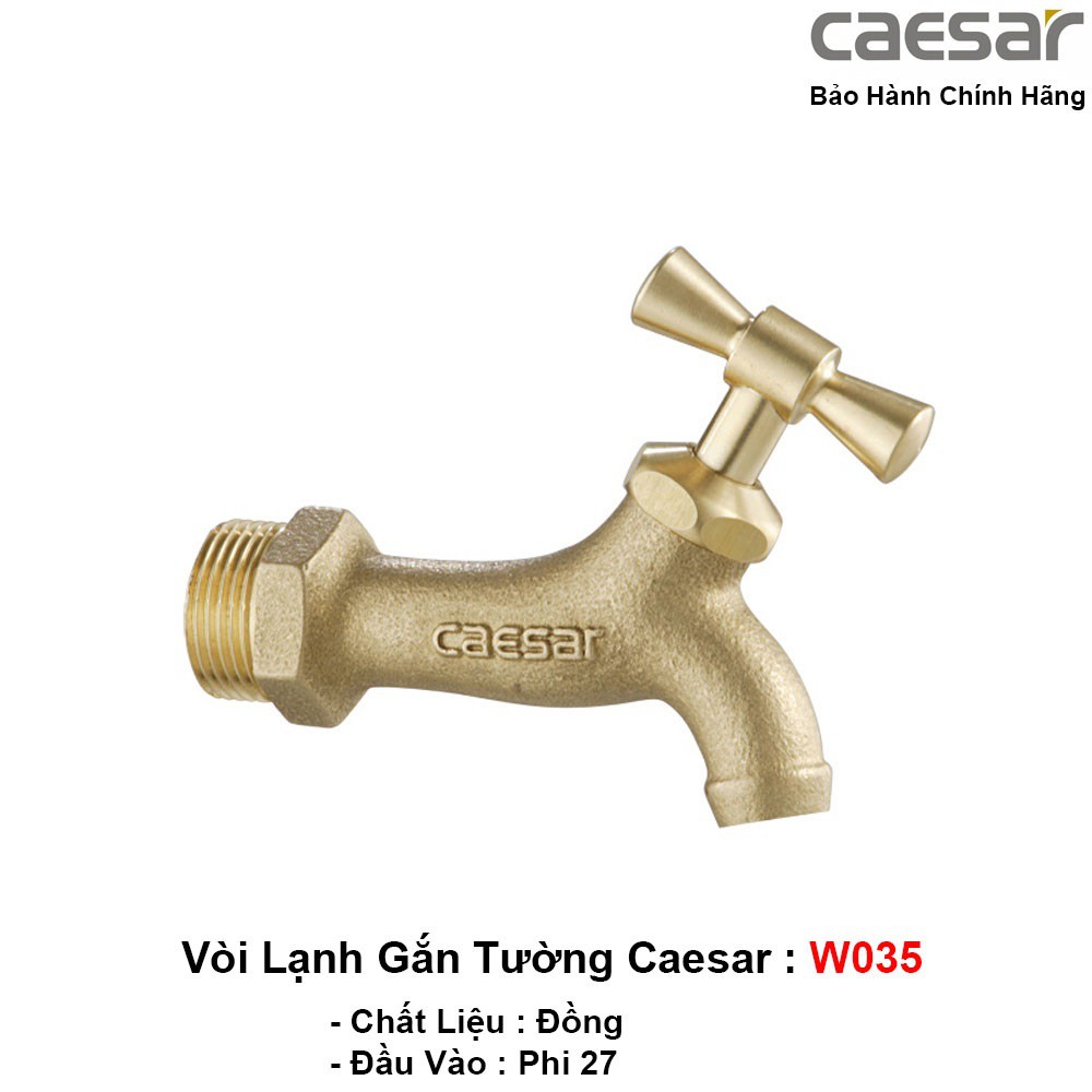 Vòi Lạnh Gắn Tường Caesar W035 và W035-1 phi 27