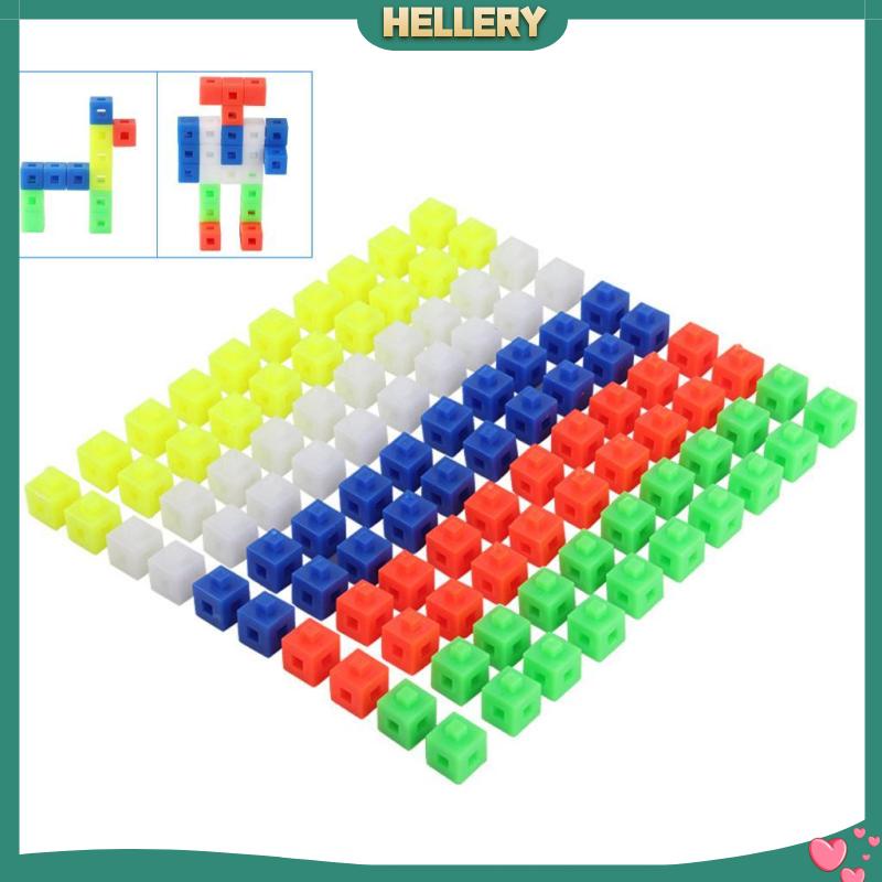 Bộ 100 Khối Lập Phương Nhiều Khớp Nối / Học Toán 5 Màu Tùy Chọn