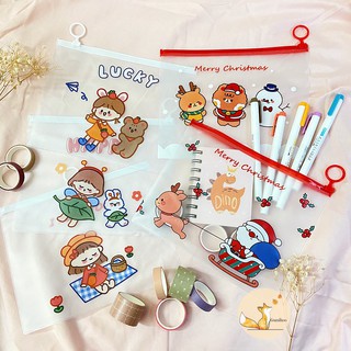 Bóp viết trong suốt túi bút hộp bút họa tiết đáng yêu