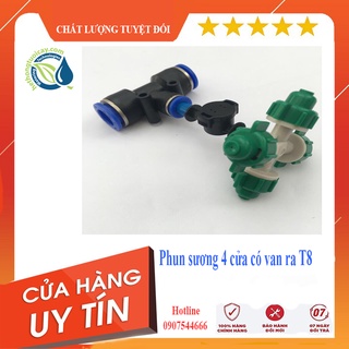 Béc phun sương 4 cửa dùng cho ống phun sương 8mm