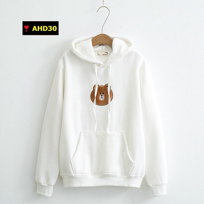 ÁO HOODIE CON GẤU CÓ NÓN CHẤT NỈ BÔNG NAM NỮ ĐỀU MẶC ĐƯỢC