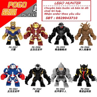 Lego Marvel Bigfig Nhân vật Ironman Hulkbuster Venom Rhino Anti Venom Thanos Groot PG 8241