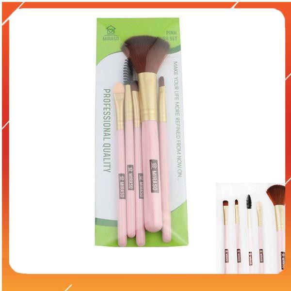 Bộ Cọ Trang Điểm 5 Cây - Miraso Make Up Brush Set 5Pcs _mỹ phẩm chính hãng