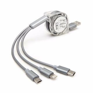Dây xạc 3 đầu Lightning, Type C và Micro USB