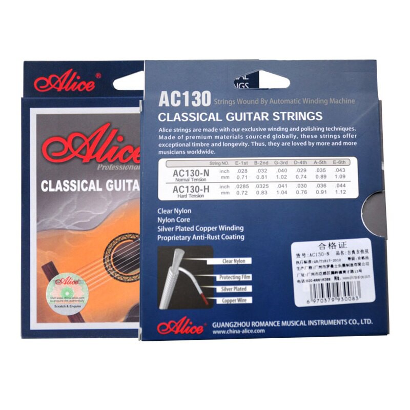 Alice AC130 Classical Guitar String Set, Bộ 6 dây Guitar Nylon Alice AC130