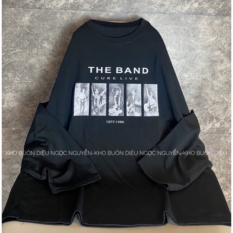 [RẺ VÔ ĐỊCH] Áo thun THU ĐÔNG form thụng in chữ THE BAND dài tay cổ tròn unisex (kèm ảnh thật ở cuối)