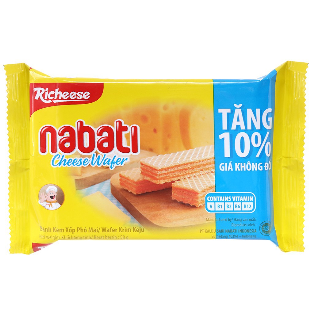 Bánh Nabati 58g (Vị Phô Mai, Sô Cô La)